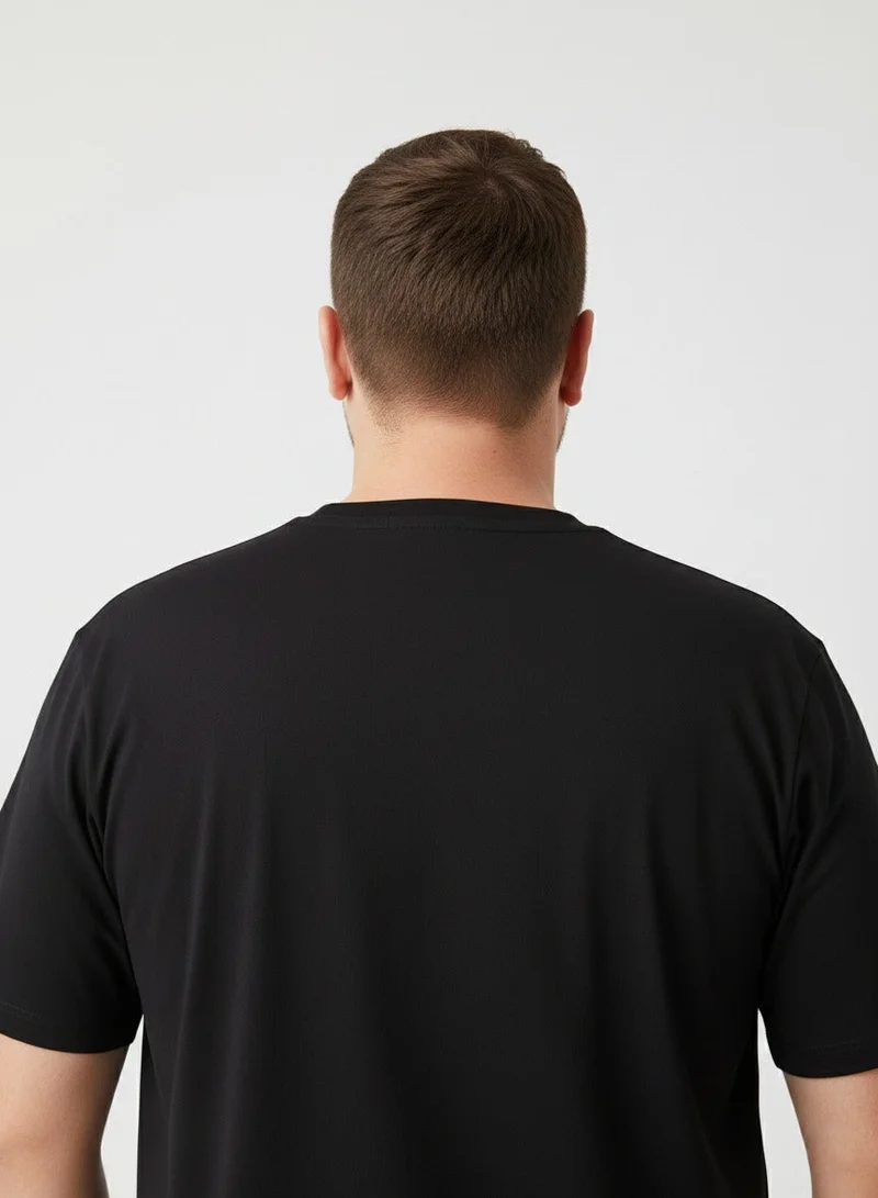 لعب البولو تيشيرت رجالي مطبوع - أسود